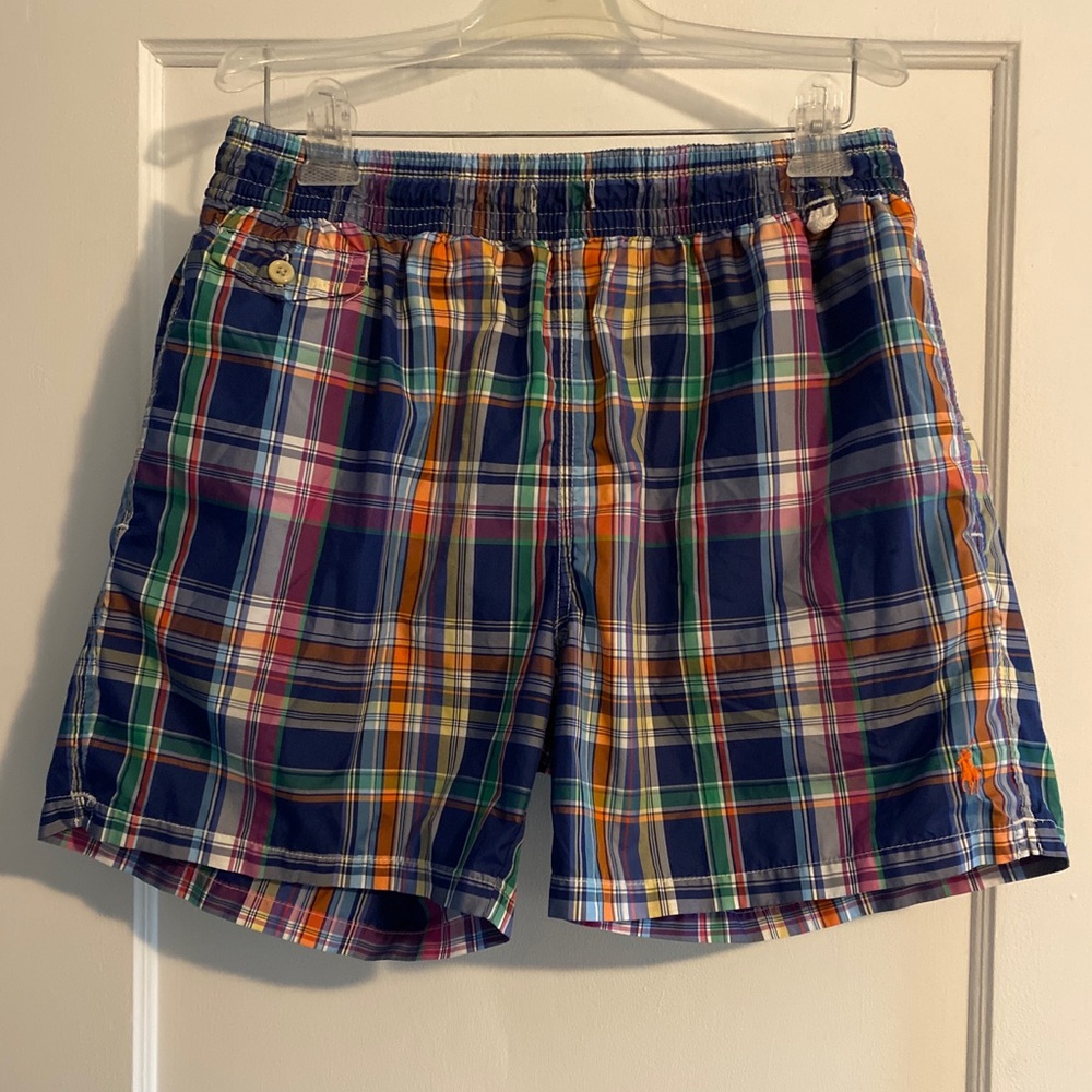 Polo Ralph Lauren Multicolor Swim Summer Vacation Shorts Plaid Size Large